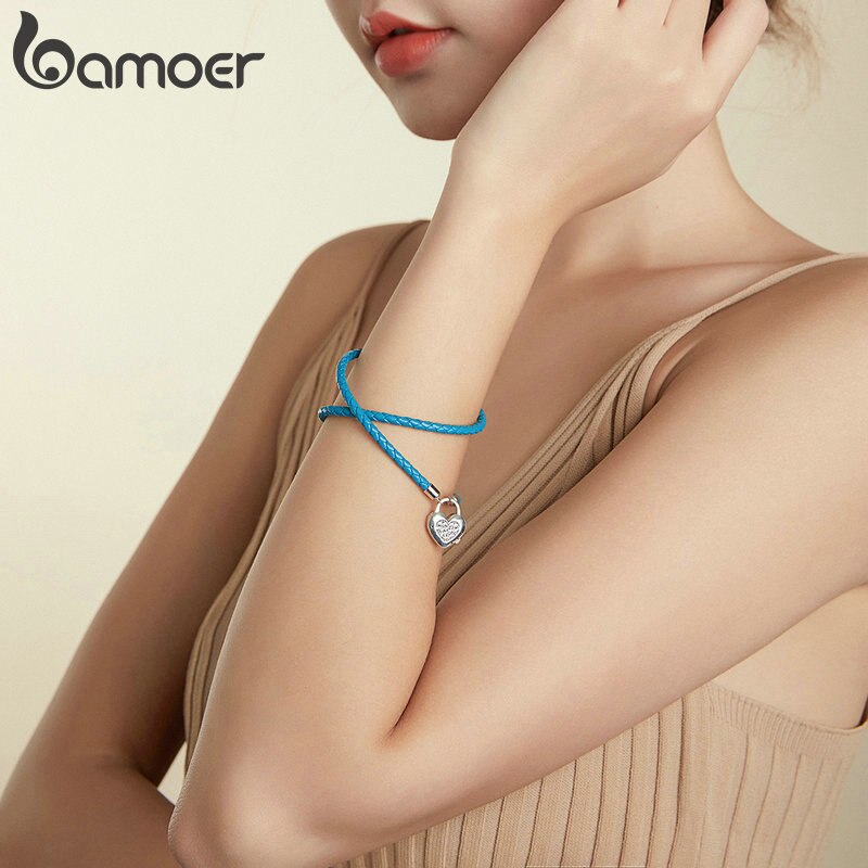 Vòng Tay Bamoer Scb200 Bạc Thật 925 Với Mặt Hình ổ Khóa Thời Trang Cho Nữ