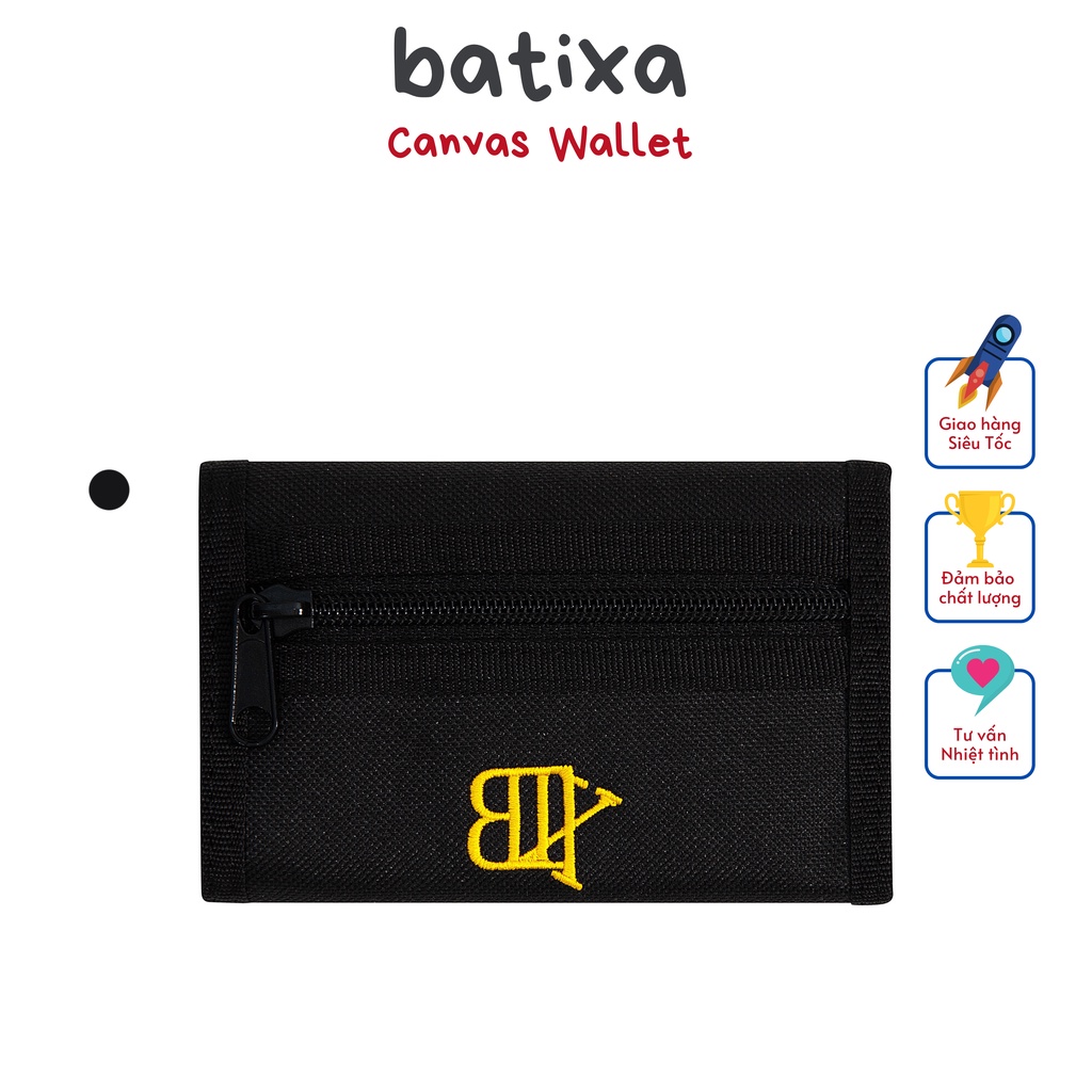 Ví Gập Cầm Tay Nam Nữ Vải Canvas Wallet Bóp PVC Dày Dặn Đứng Form  Local Brand Chính Hãng Batixa