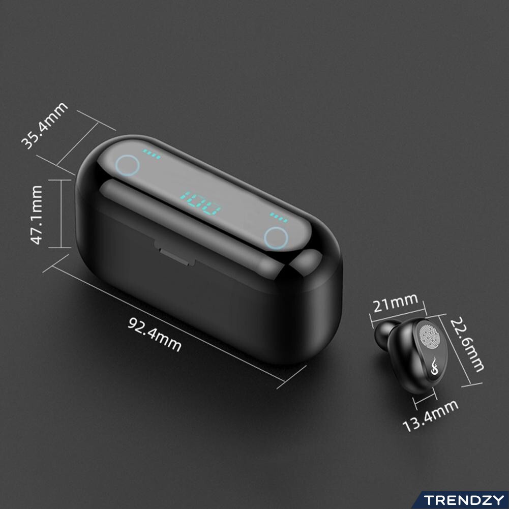 Tai nghe Bluetooth F 9 bản không dây cảm ứng chống nước IX5, chống ồn tích hợp sạc dự phòng 2500mAh