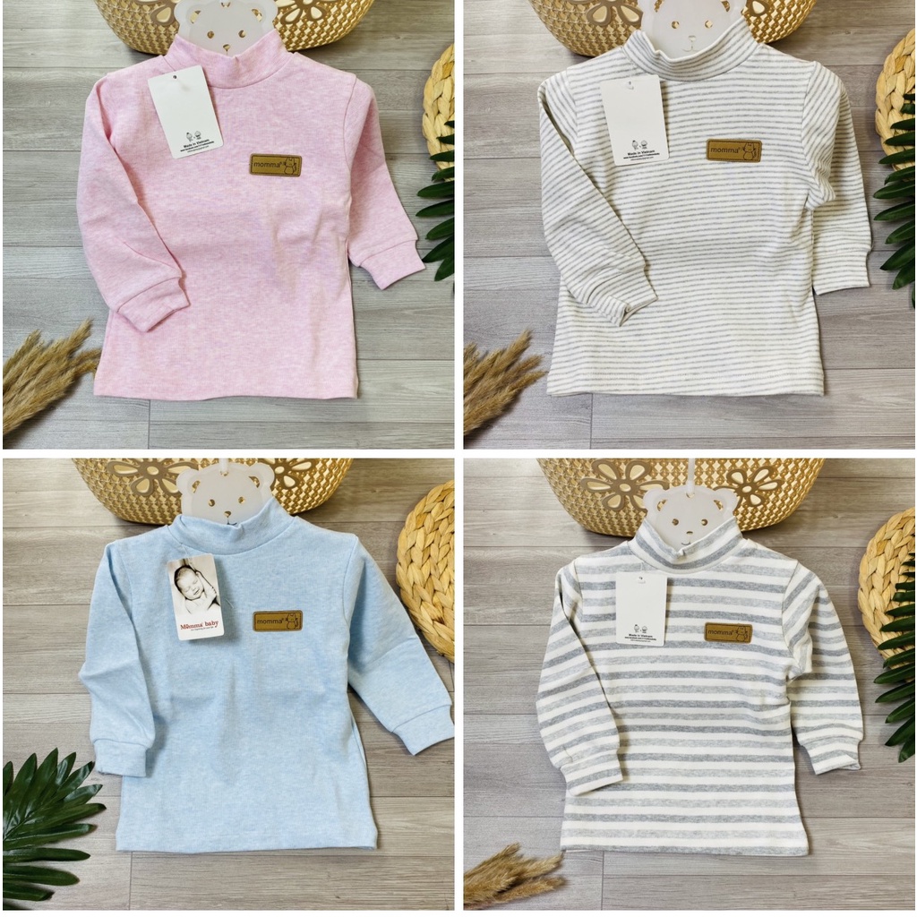 Áo cổ 3p momababy chất nỉ nhung siêu đẹp