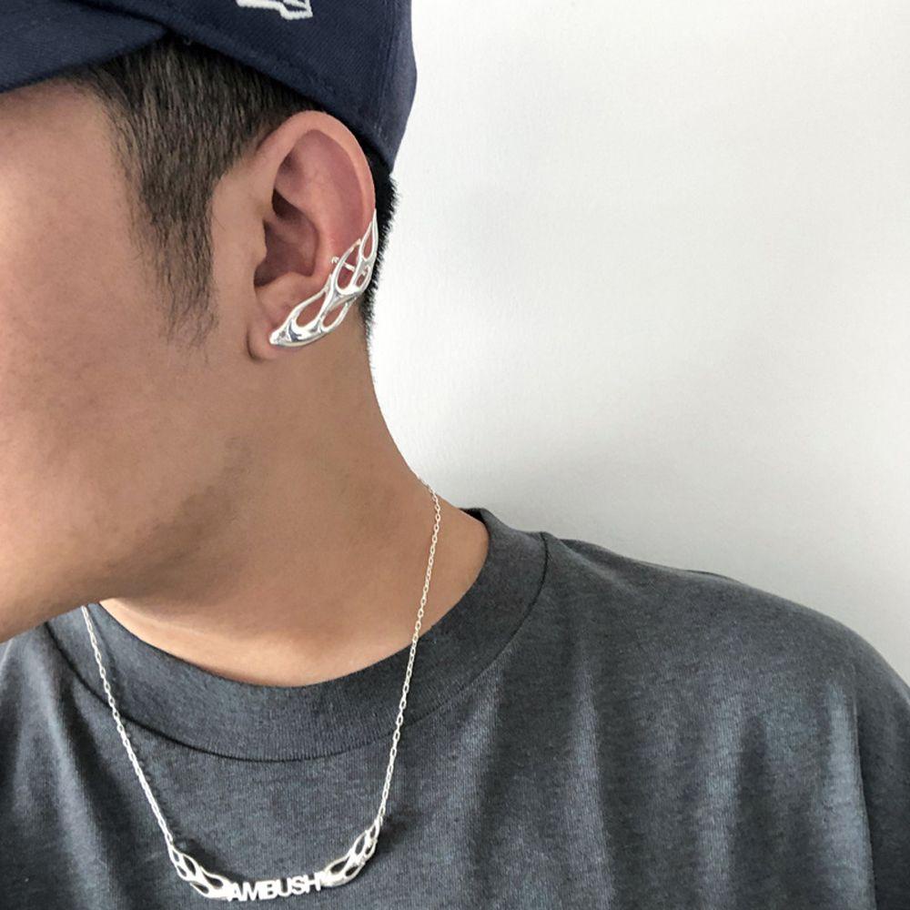 Khuyên Tai Dạng Kẹp Hình Ngọn Lửa Bằng Kim Loại Đơn Giản Cho Nam Và Nữ|Khuyên Kẹp Vành Tai Nhiều Màu Sắc Cá Tính Phong Cách Gothic Thời Trang