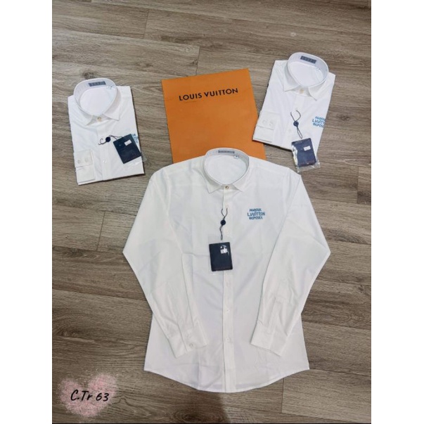 Sơ mi nam LV bản sc thêu chữ ngực 028