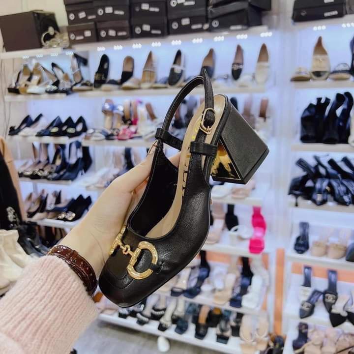 Giày cao gót nữ 7p , sandal cao gót nữ 7cm Gót Vàng siêu đẹp 009