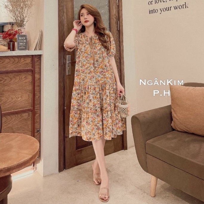 Shop Bầu Xinh VÁY BẦU ĐẸP DÁNG SUÔNG THỜI TRANG -ĐẦM BẦU THIẾT KẾ FREE SIZE 40-65KG - HT-KidsMomy Cam Kết Uy Tín