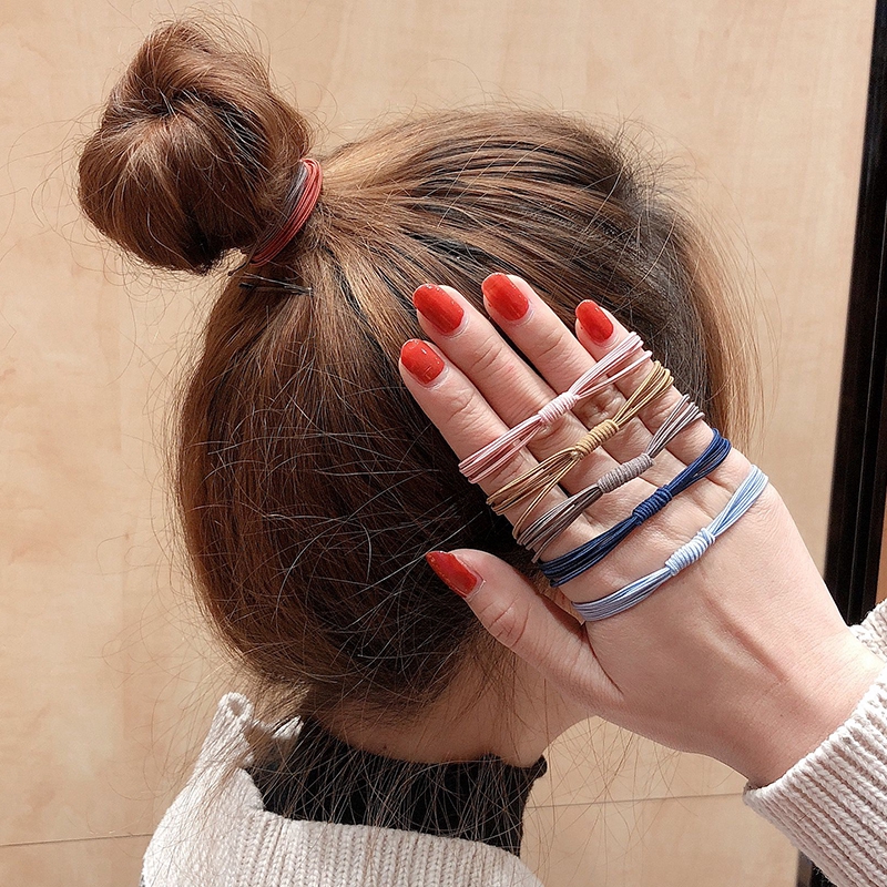 Dây Cột Tóc Bằng Da Co Giãn Thiết Kế Đơn Giản Thời Trang Cho Nữ