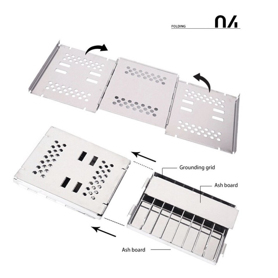 Bếp Nướng than BBQ mini cắm trại xếp gọn  FOLDING FIRE PLATE😊😊