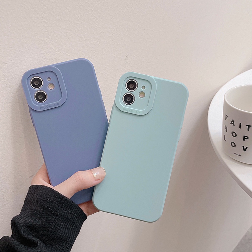 Ốp điện thoại TPU dẻo màu xanh bạc hà chống sốc cho IPHONE 13 12 11 PRO MAX X XR ULTRA | BigBuy360 - bigbuy360.vn