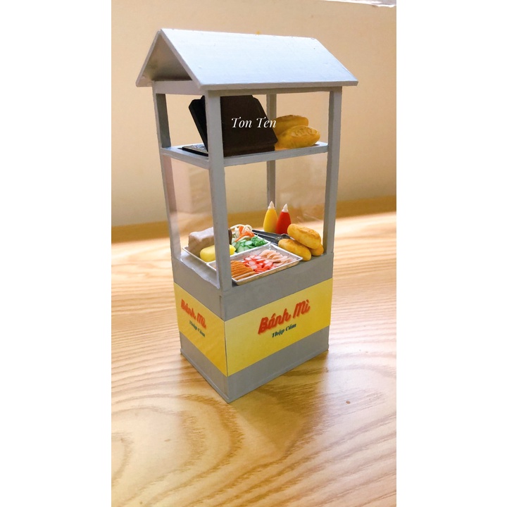 Mô Hình Quầy Bán Bánh Mì Việt Nam Mô Hình Thủ Công Thu Nhỏ Trang Trí Nhà Búp Bê Miniatures Dollhouse