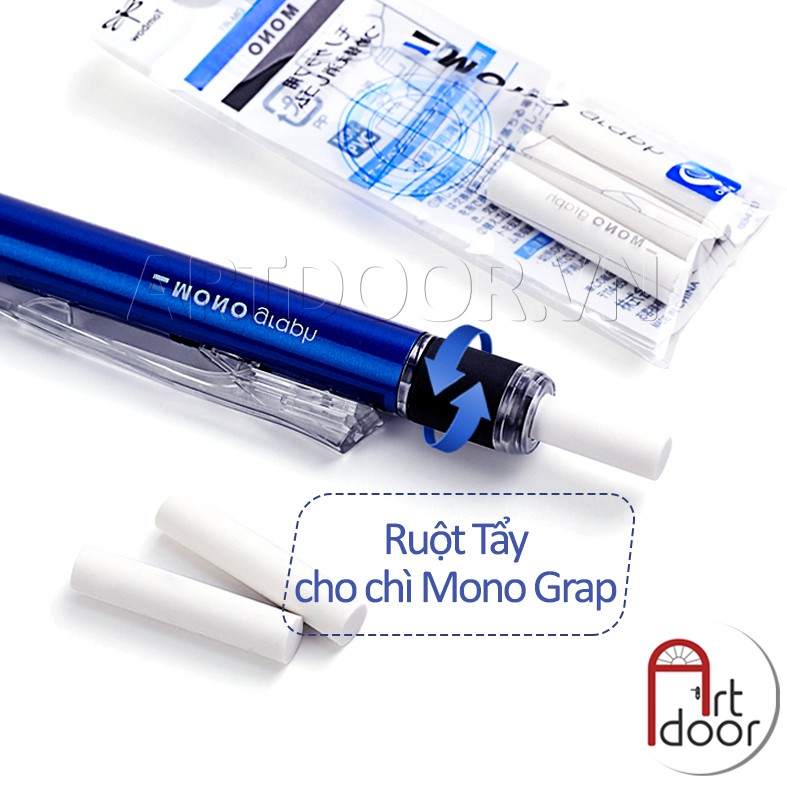 [ARTDOOR] Gôm tẩy dùng cho bút chì TOMBOW Mono Graph (túi 3 cái)