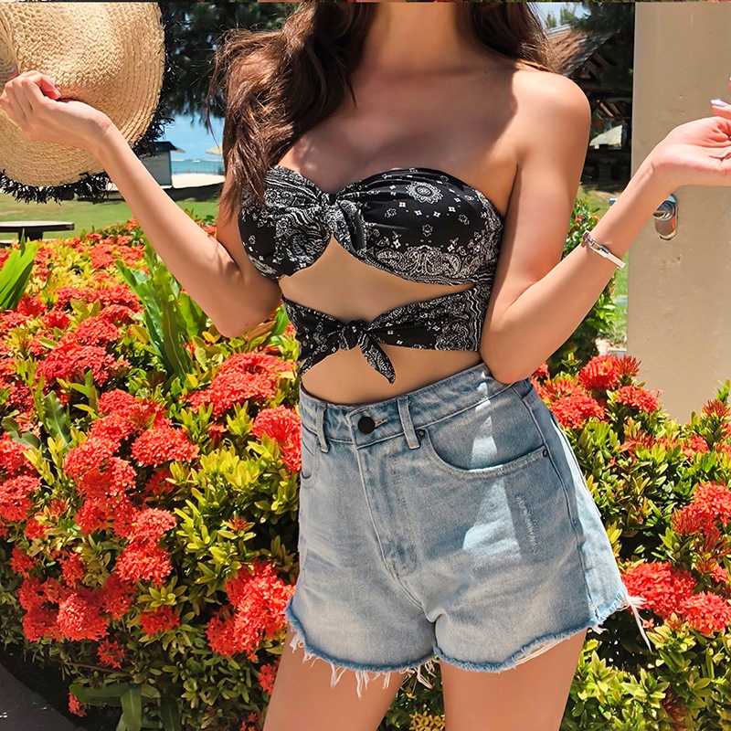 Thiết kế mới Áo tắm cổ điển ống một mảnh Lady gợi cảm tụ tập áo tắm đi biển mỏng | BigBuy360 - bigbuy360.vn