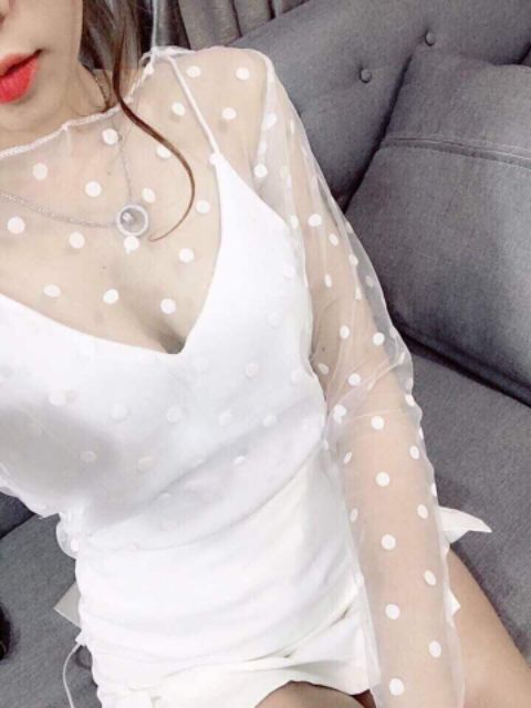 Áo lưới bi kèm áo lót, HÌNH THẬT CHỤP SÀN