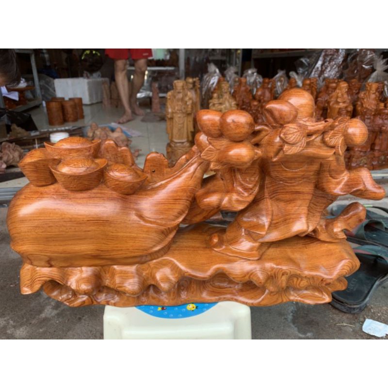 Tượng phật di lặc kéo bao gỗ hương ngang 50cm