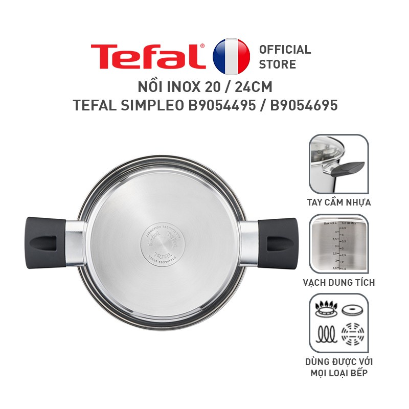Nồi Inox Tefal Simpleo 20/24cm B9054495 / B9054695