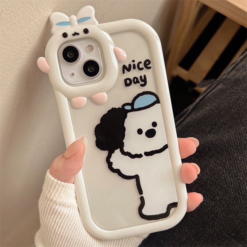 ỐP LƯNG IPHONE Ốp Điện Thoại Mềm Chống Sốc In Hình Chú Cún Hoạt Hình Cho Iphone 13 / 14 / 15 11 12promax xr 78plus