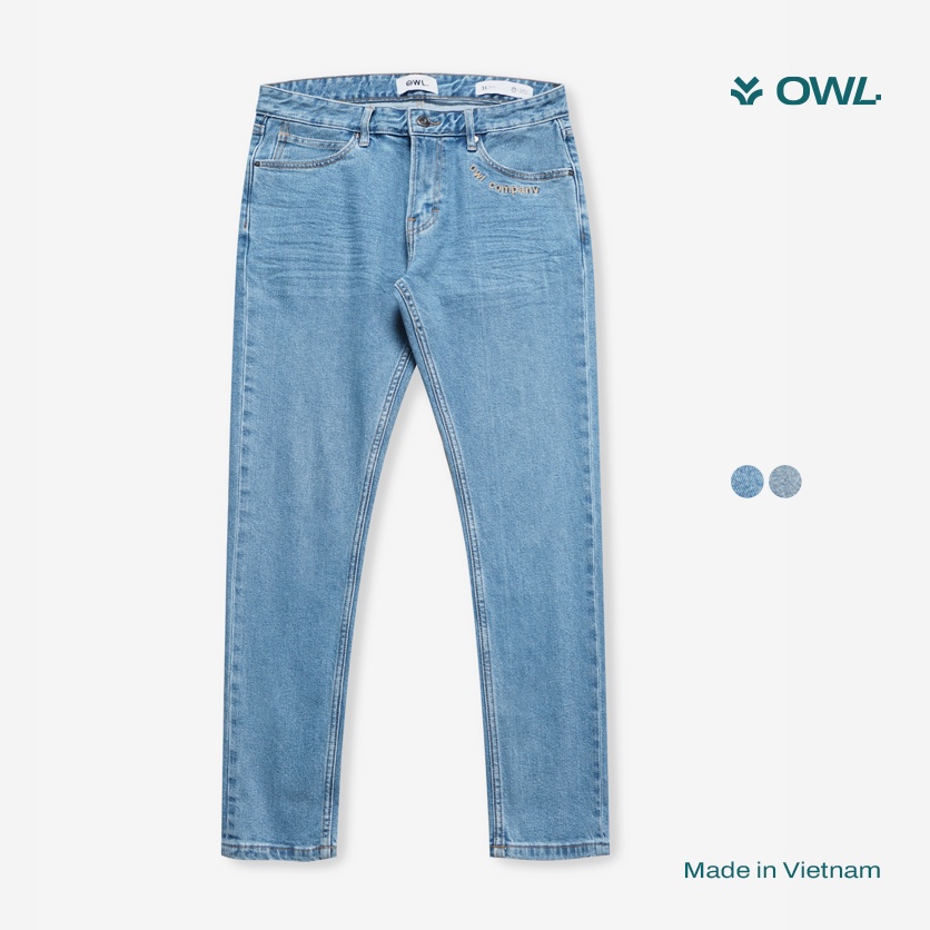 OWL BRAND® Quần Jeans Slim Fit Xanh Nhạt - OWL281020-3