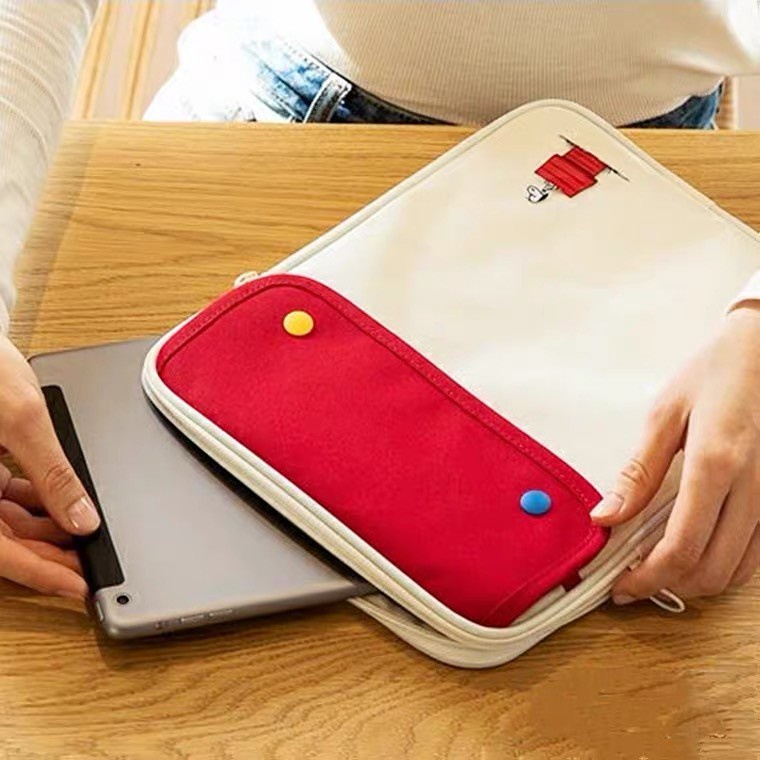 Túi Đựng Laptop Màu Trơn In Hình Snoopy Dễ Thương Kích Thước 33.02 / 40.64 27.94 cm