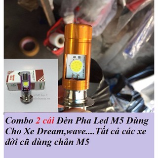 ĐÈN PHA LED 2 TIM CHÂN M5 LẮP CHO CÁC DÒNG XE ĐỜI CŨ : DREAM,WAVE....