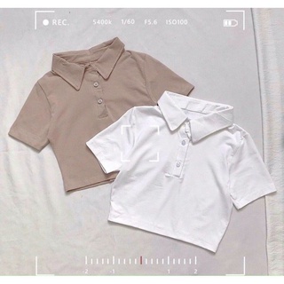 áo croptop cổ bẻ