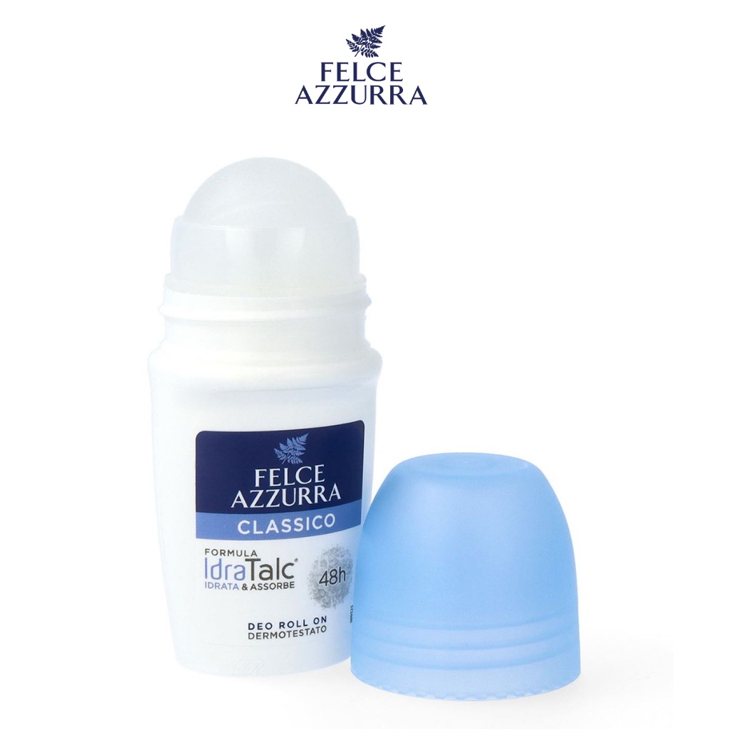 Lăn Khử Mùi Nữ FELCE AZZURRA Hương Nước Hoa Cổ Điển Tinh Chất Thảo Mộc &amp; Cỏ Sả Thư Giãn, Ngăn Mùi 48h 50ml - 80818199