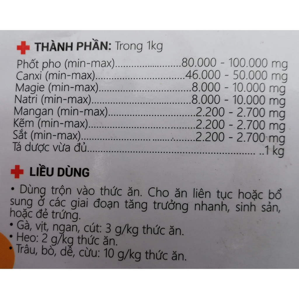 1kg CANXI MIX Bổ sung canxi và Phospho Cần thiết cho sự tạo xương, chống bại liệt.