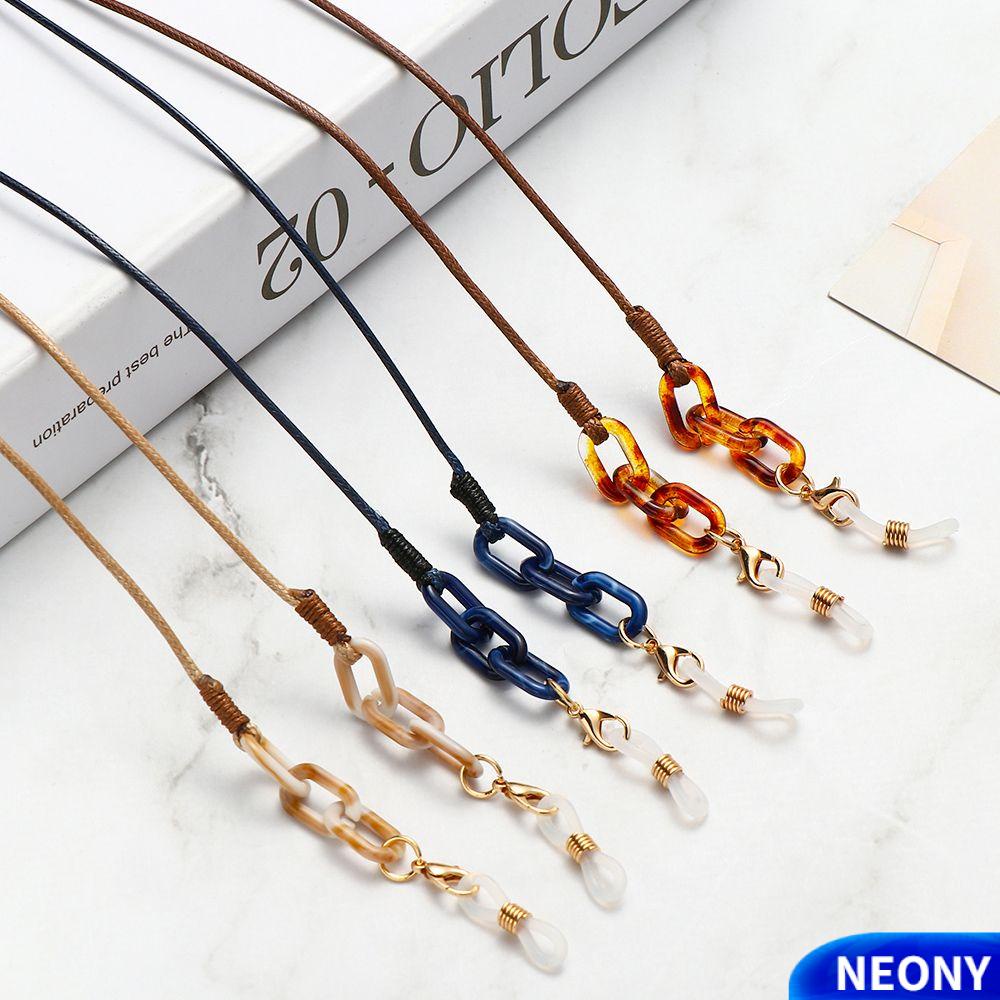 Dây đeo mắt kính họa tiết da báo bằng acrylic chống thất lạc thời trang