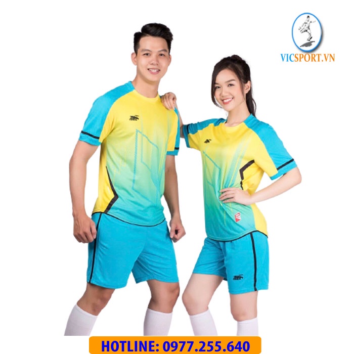 Áo Đá Banh Không LOGO  RIKI GEM Vàng chất lượng thoáng mát Cao Cấp - Vicsportvn