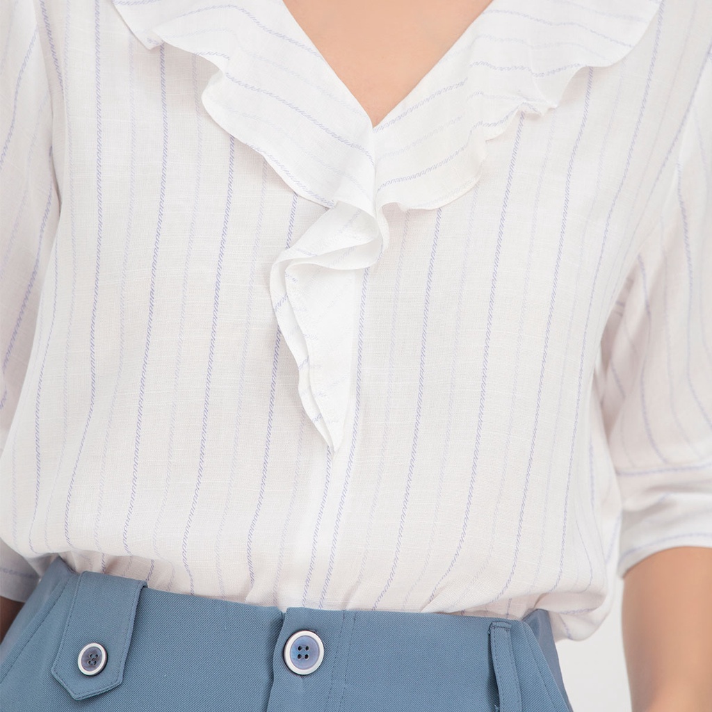 [Mã WABRGM11 giảm 10% đơn 250K] Áo sơ mi nữ GUMAC thiết kế sọc tay lỡ AB796 | BigBuy360 - bigbuy360.vn