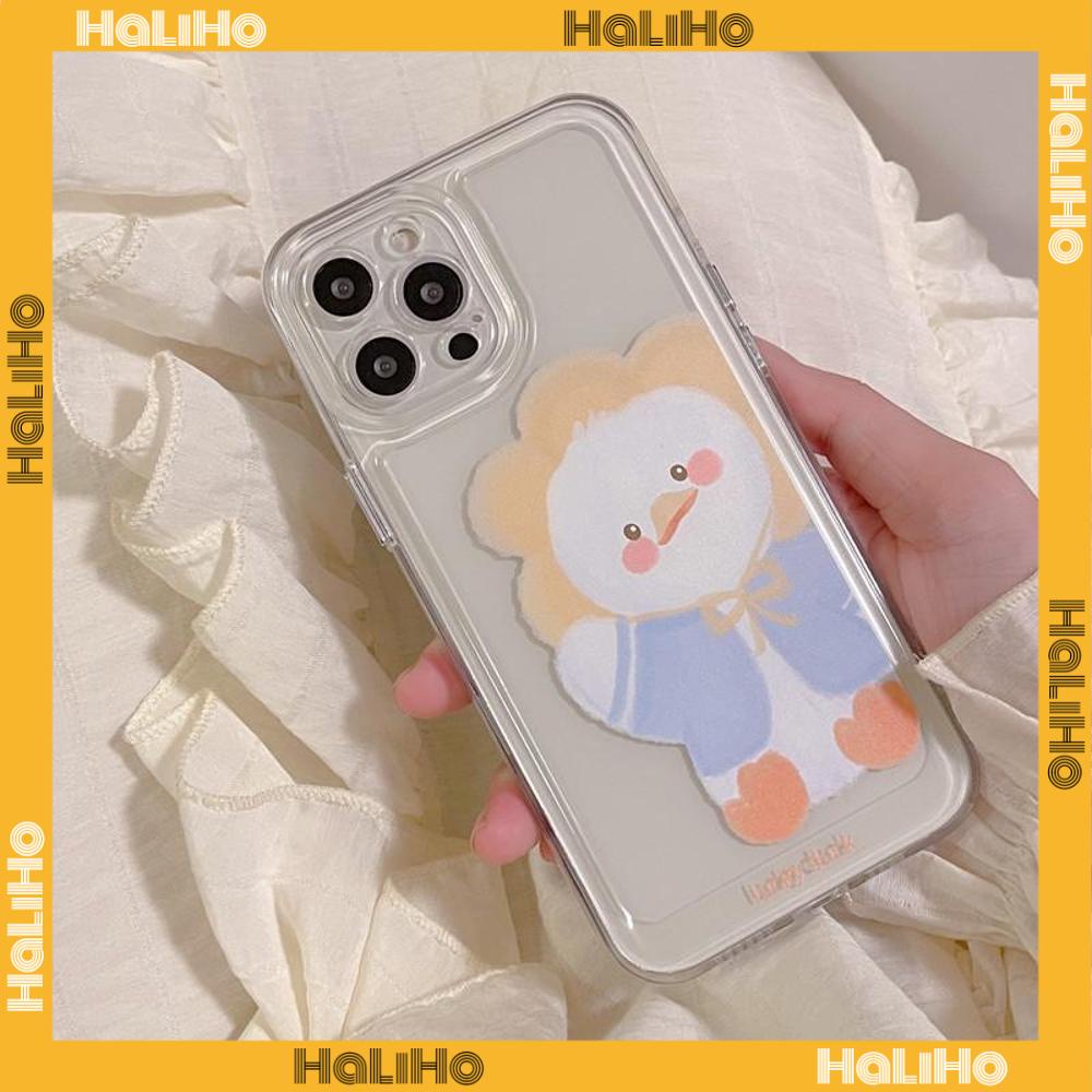 iPhone Case Clear Case Soft Thick TPU Shockproof Super Transparent Protection Camera Plating Button Duck Cartoon Cute For iPhone 13 Pro Max iPhone 12 Pro Max iPhone 11 iPhone 7Plus