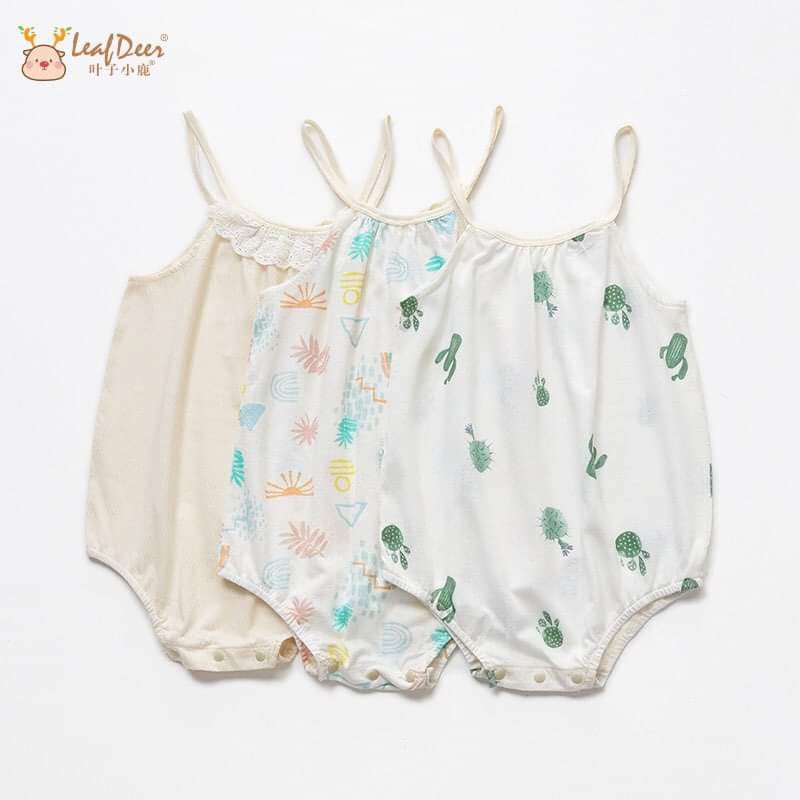 Body 2 Dây Mỏng Mát Cotton Organic Mùa Hè Bé Gái