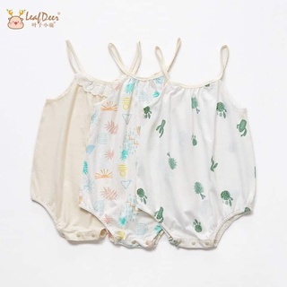 Bodysuits 2 Dây Mùa Hè Chất Cotton Organic Mỏng Mát Cho Bé Gái