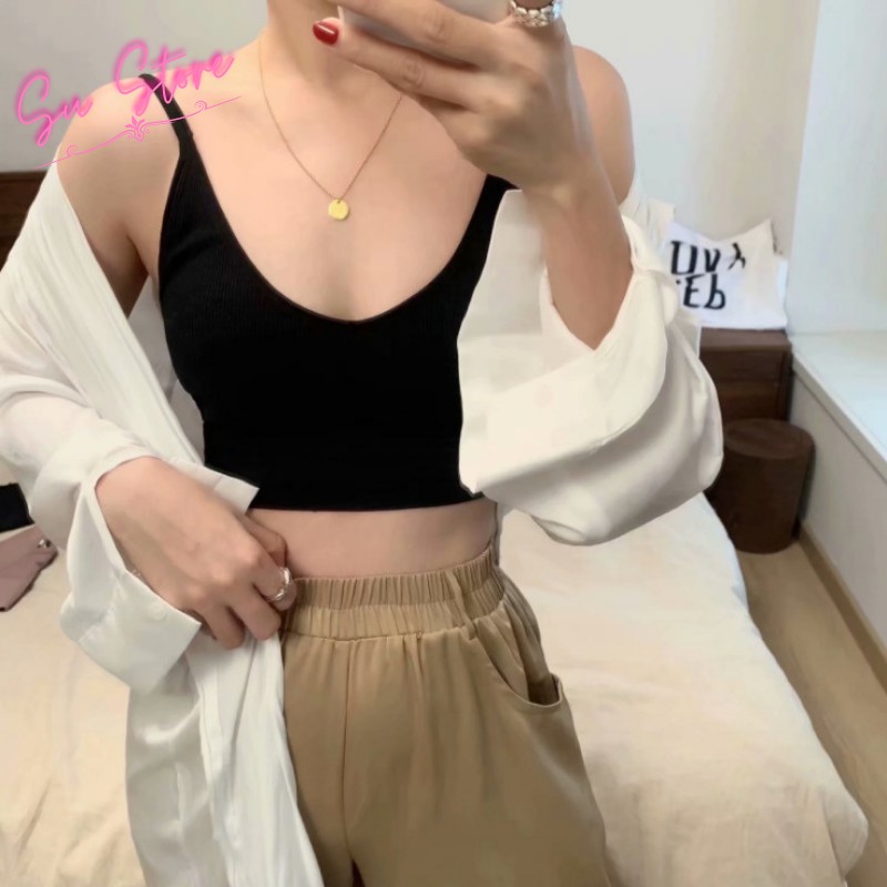 Áo Lót Nữ 2 Dây Cotton Sexy, Áo Bra Hở Lưng Thun Nữ [Mút Có Thể Tháo Rời] - 367 | BigBuy360 - bigbuy360.vn