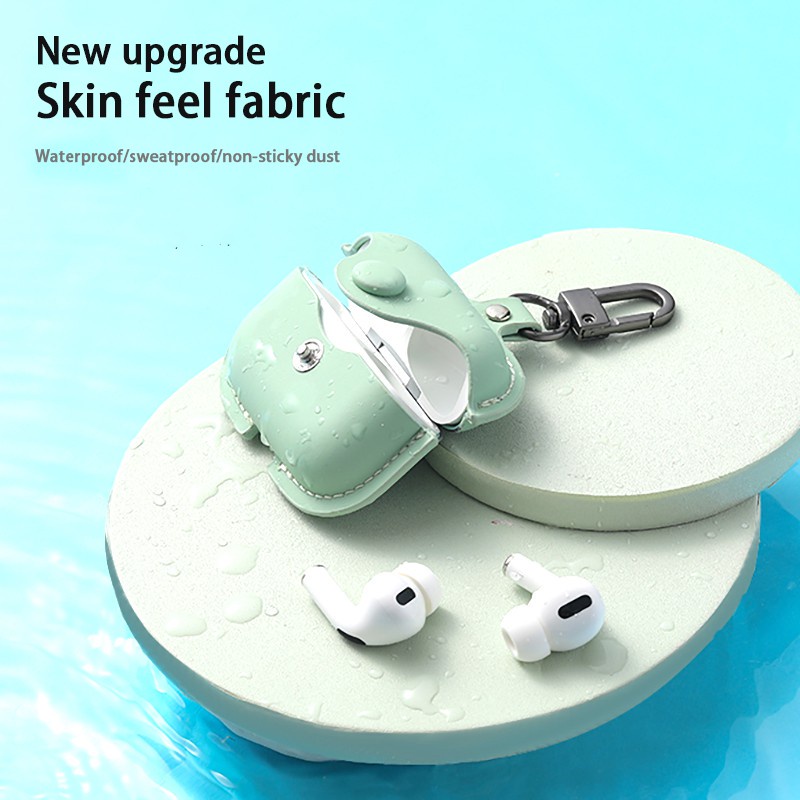 Vỏ bảo vệ hộp sạc tai nghe SPRISE da PU có móc khóa thích hợp cho Airpod 1 2 Pro