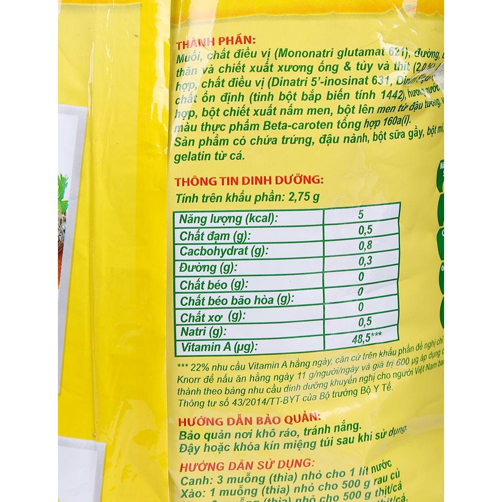 HẠT NÊM KNORR 1,2 KG TẶNG NƯỚC MẮM