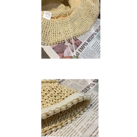 Mũ Cói Rộng Vành Chống Nắng Thiết Kế Đục Lỗ Thoáng Khí Thời Trang Đi Biển Mùa Hè Cho Nữ