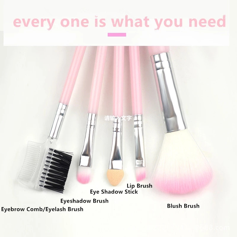 [Hàng mới về] Set 5 Cọ Trang Điểm Màu Hồng Tiện Dụng