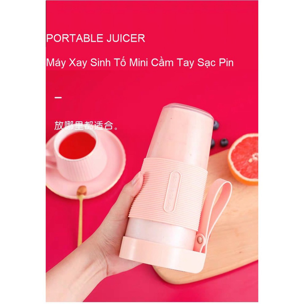 Máy xay sinh tố/ Máy xay cầm tay Portable Juicer sạc pin bằng cổng USB tiện dụng 3 màu hiện đại