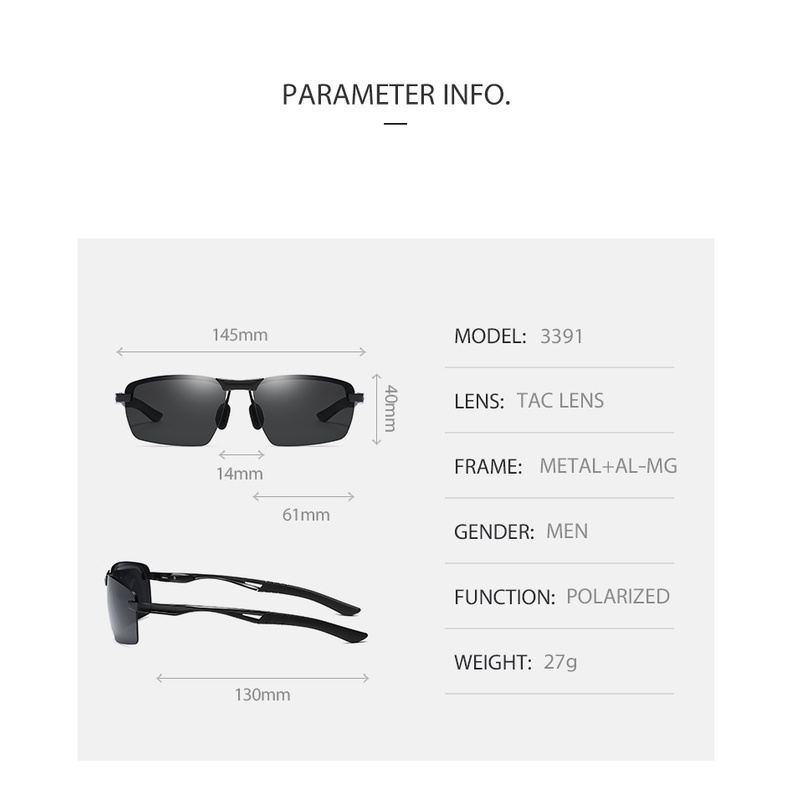 ZELIN Kính râm   phân cực gọng nhôm thời trang cho nam 3391