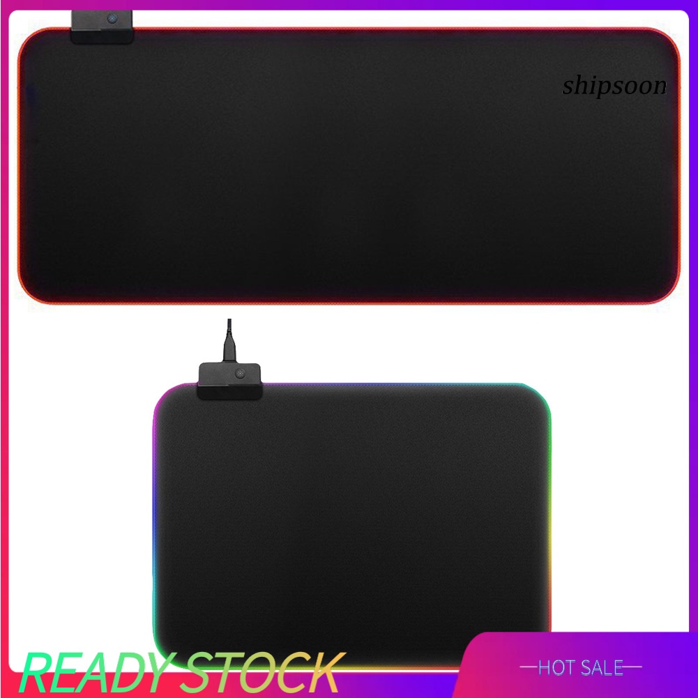 ssn -RGB LED Glowing Gaming Mouse Pad Illuminated Keyboard Non-slip Mat Blanket