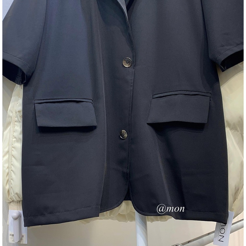 2101486 Áo blazer ngắn tay cho nữ ulzzang phong cách hàn quốc freesize chất voan cát mềm mát | BigBuy360 - bigbuy360.vn