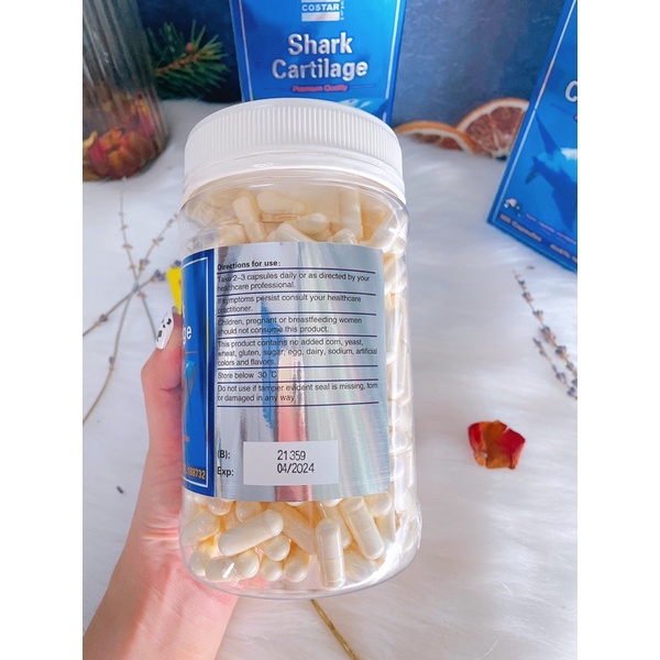 Viên Uống Sụn Cá mập costar shark cartilage 750mg 365v blue