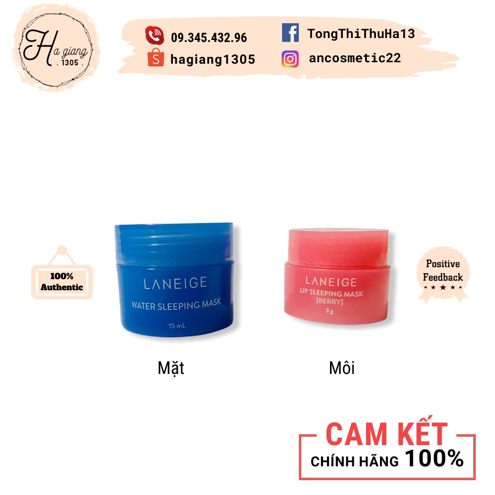 [FREESHIP XTRA] Bộ mặt nạ ngủ Laneige cho mặt và môi