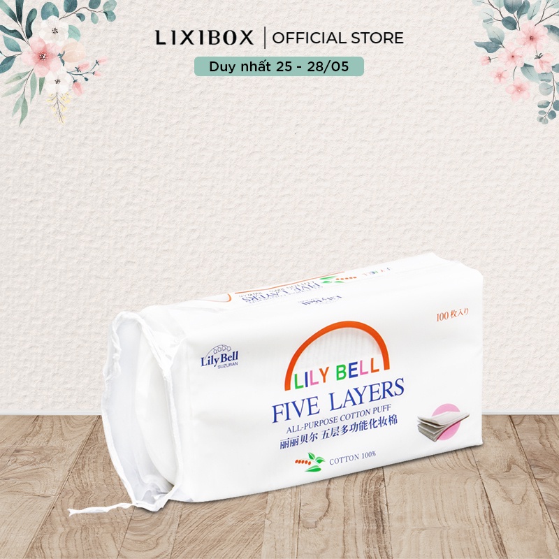 [Mã COSLXT5 giảm 10% đơn 600K] Bông Tẩy Trang 5 Lớp Suzuran Lily Bell Five Layer Cotton Pads 100 Miếng