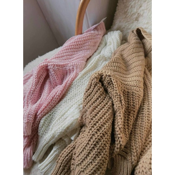 Áo Khoác Cadigan Croptop Len Đan thừng nút quảng Châu