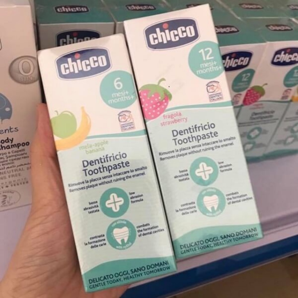 Kem Đánh Răng Hương Chuối - Táo Chicco Dành Cho Trẻ Từ 6 Tháng Tuổi, Bảo Vệ Răng Chắc Khỏe Và Trắng Sáng 50ml