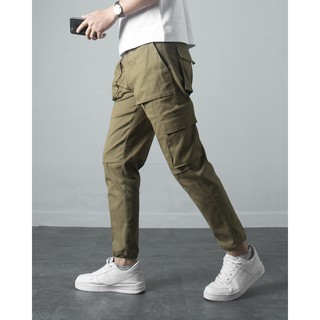 Quần cargo kaki túi hộp, mẫu jogger kaki nhiều túi hộp từ nigo