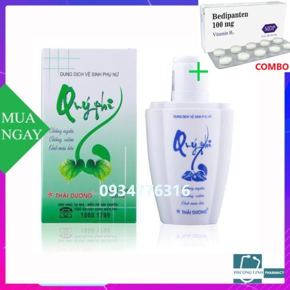 Combo Bedipanten 100mg +  DUNG DỊCH VỆ SINH QUÝ PHI XANH 120ML