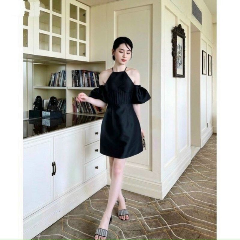 ĐầmTrễ Vai Tay Phồng Cubin Dress