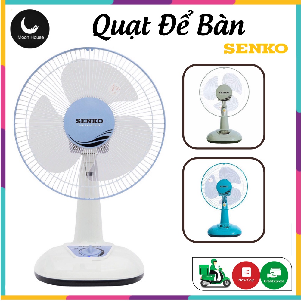 Quạt Điện Senko B1216 Để Bàn Cao Cấp - 3 Tốc Độ Gió, Công suất 40W, Chống Cháy, Động Cơ Bạc Thau Êm Ái , Đa Dạng Màu Sắc