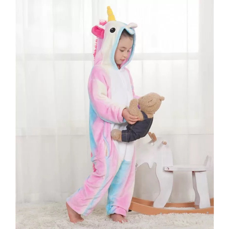 (TH21) Bộ Đồ Thú Unicorn Hologram Trẻ Em, Bộ Đồ Thú Kỳ Lân Cho Bé