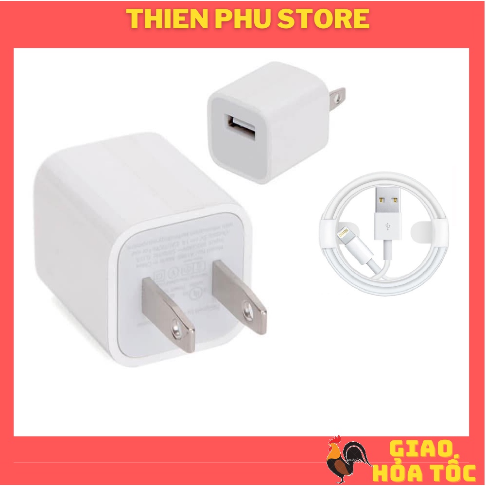 Bộ củ cáp sạc nhanh cho IP5,6,7,8,X,11 12 13 củ sạc vuông dây dài 1m tương thích mọi iphon